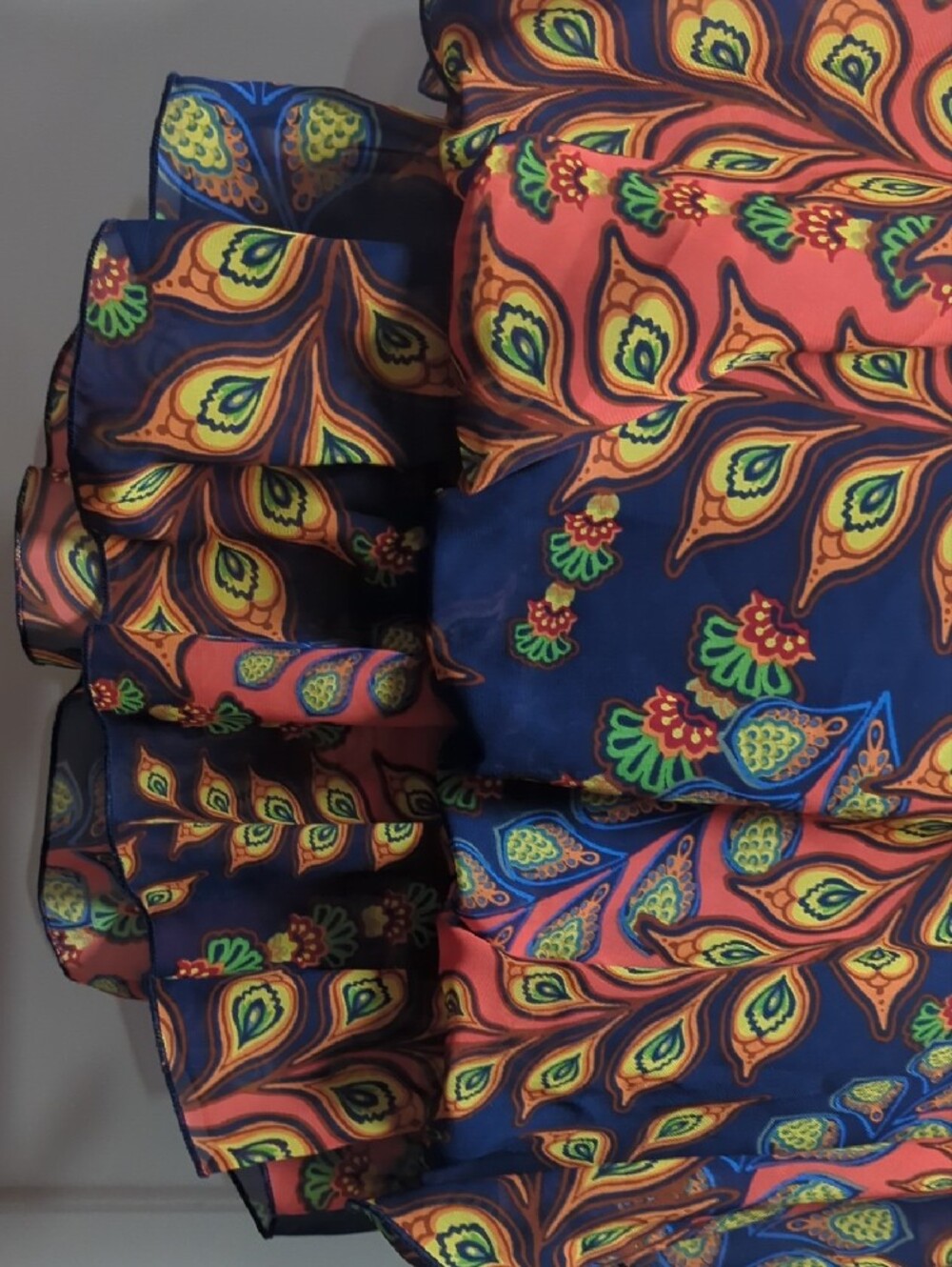 West Kei Navy & Coral Floral-Print Layered Blouse - Picture 5 of 6